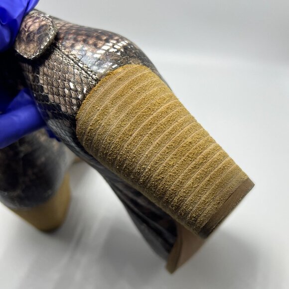 Jeffrey Campbell Rowlin Snake Reptile Ankle Boots sz 6.5 - Picture 6 of 9